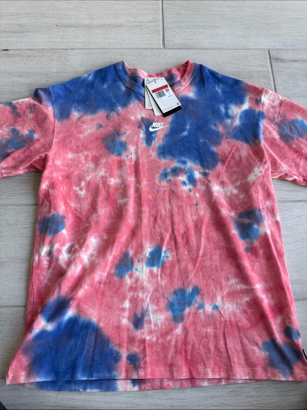 Nike Kids Tie-Dye Short Sleeve Tee - Pink, Blue & White